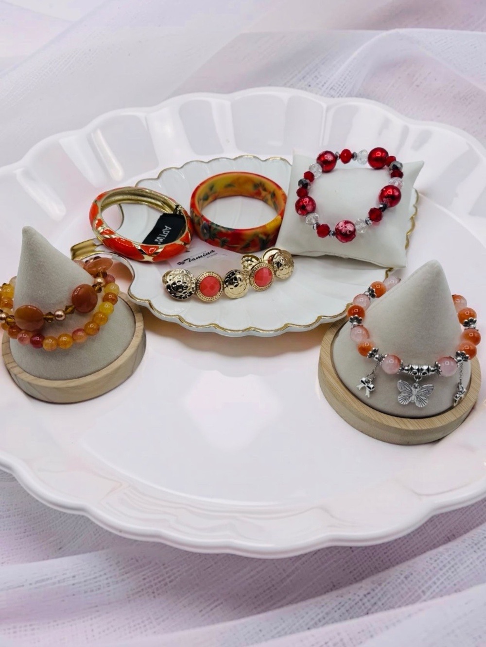 Boho Warm Tone Bracelet Bundle Lot – Beaded Stretch Bracelets